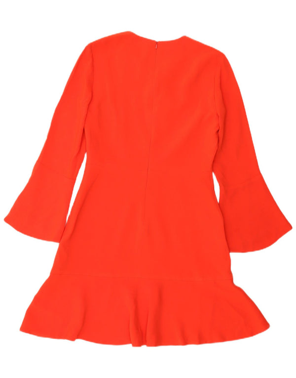 Karen Millen Womens Long Sleeve A-Line Dress UK 10 Small Red Triacetate