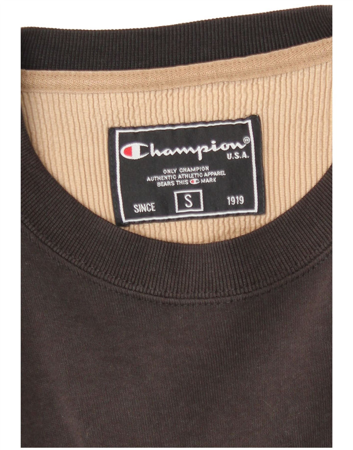 Champion Mens Graphic Sweatshirt Jumper Small Brown
