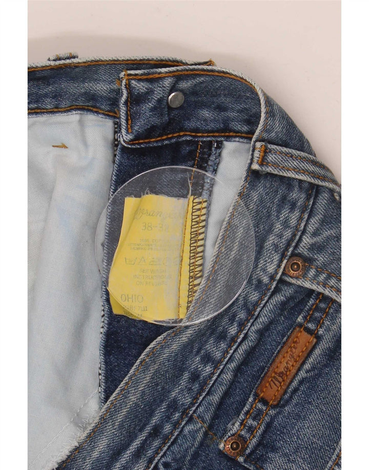 Wrangler Mens Ohio Straight Jeans W38 L32 Blue Cotton