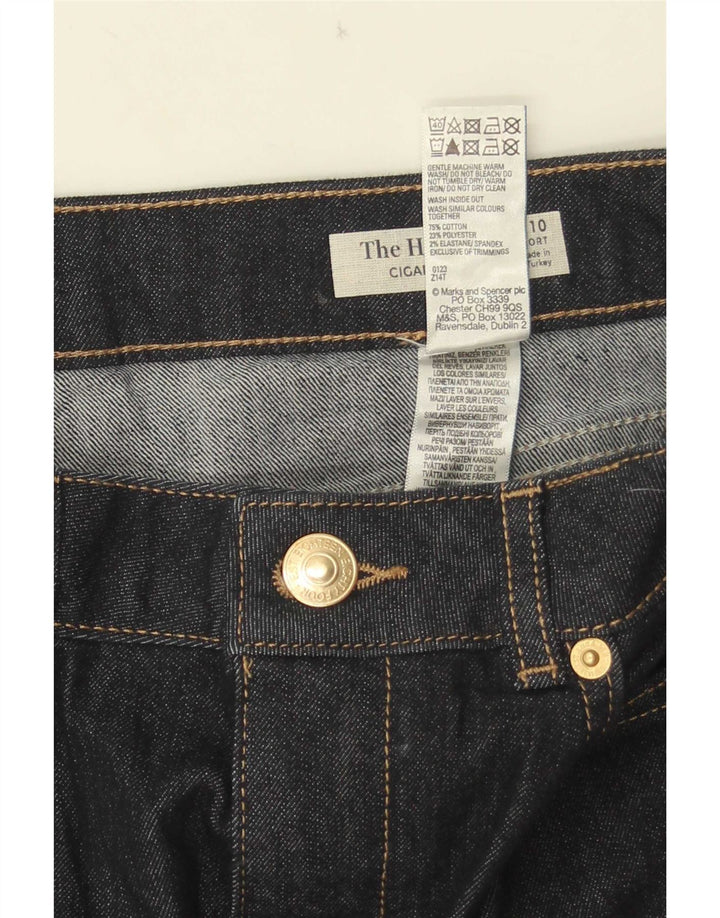 Marks & Spencer Womens Straight Jeans UK 10 Small W28 L23 Navy Blue