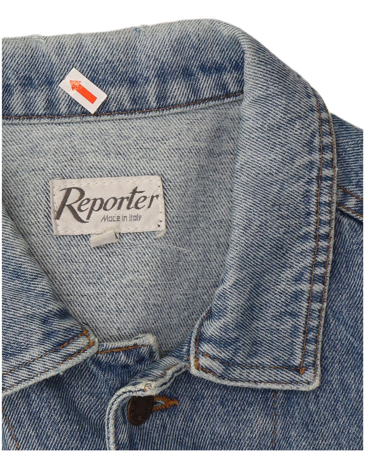 REPORTER Mens Denim Jacket UK 38 Medium Blue