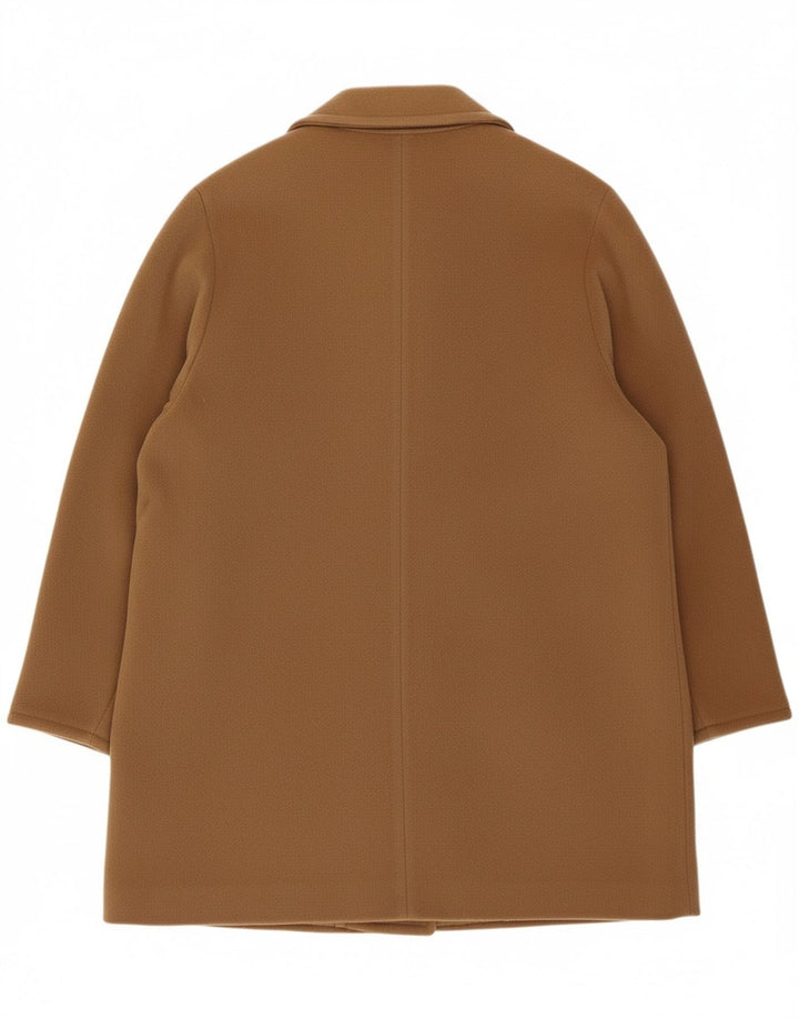 MARELLA Womens Overcoat UK 12 Medium  Brown Wool