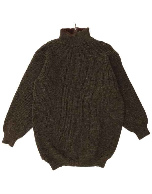 Barbour Mens Zip Neck Jumper Sweater XL Khaki New Wool