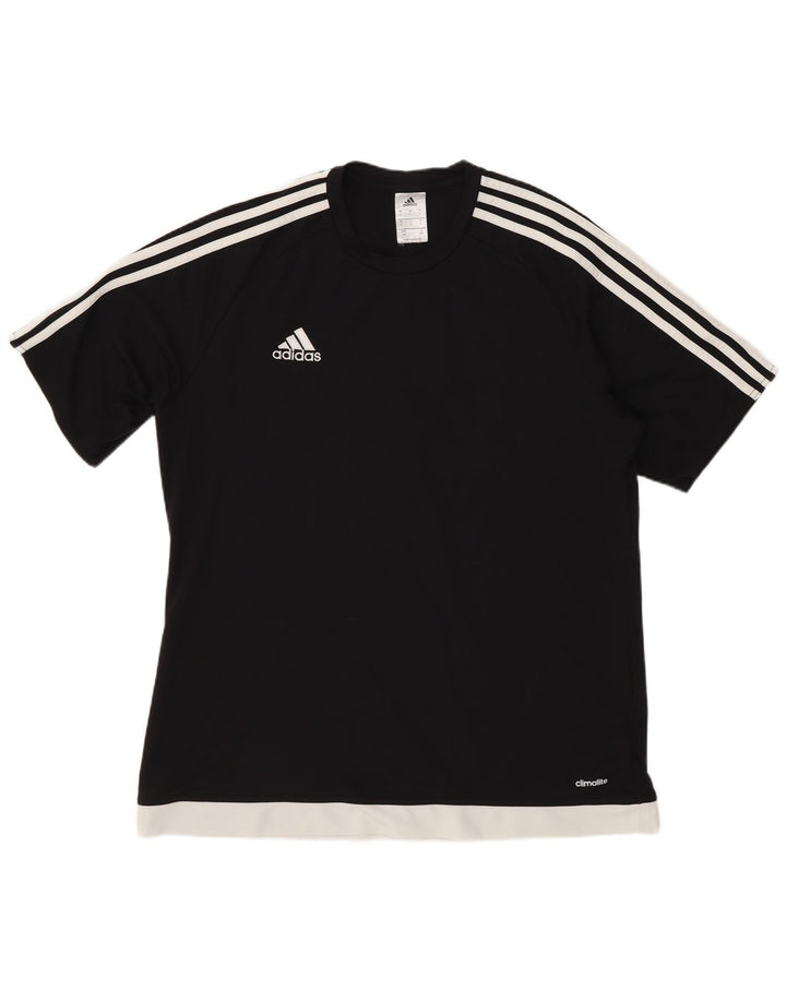 Adidas Mens T-Shirt Top Large Black Polyester