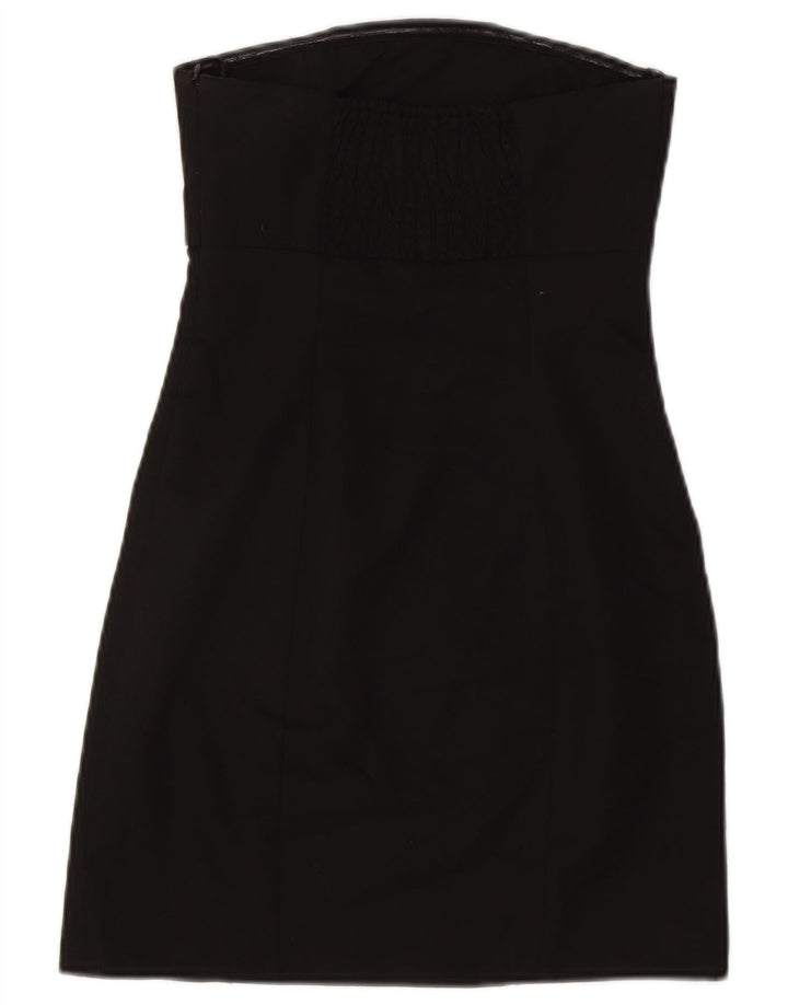 Zara Womens Strapless Dress UK 4 XS Black Polyester