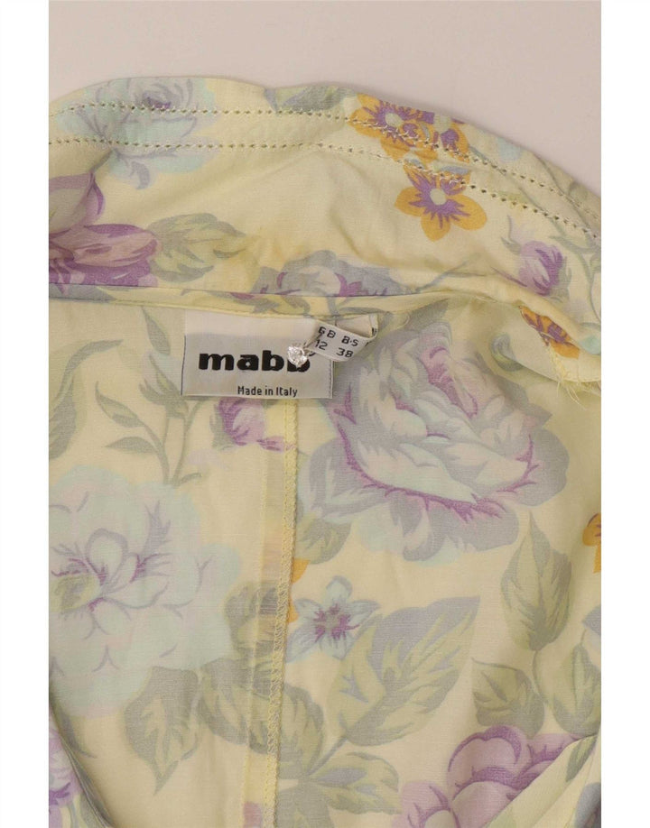 mabb Womens Short Sleeve Shirt Blouse UK 12 Medium Multicoloured Floral