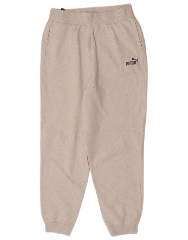 Puma Womens Tracksuit Trousers Joggers UK 12 Medium  Beige Flecked Cotton