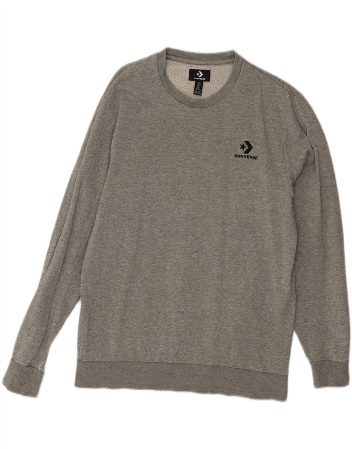 CONVERSE Mens Sweatshirt Jumper Medium Grey Cotton