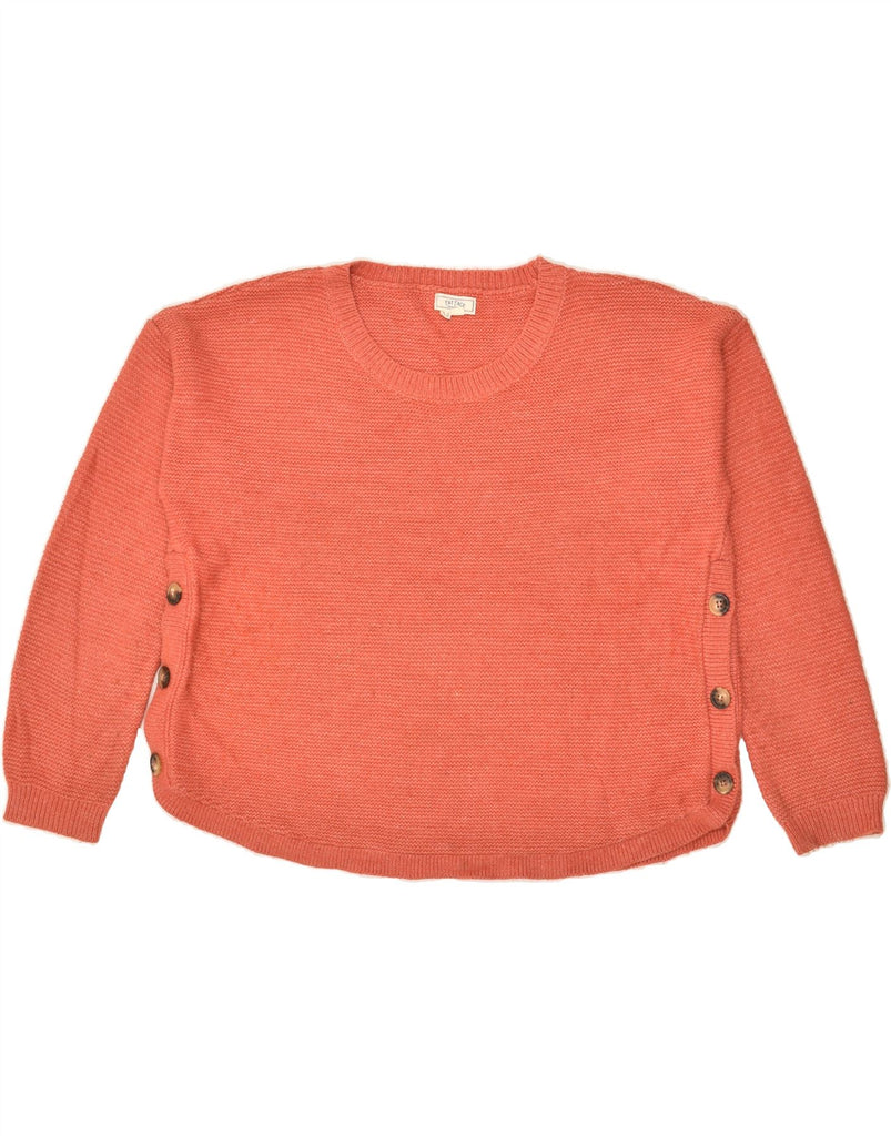 FAT FACE Womens Crew Neck Jumper Sweater UK 14 Large Orange Acrylic | Vintage Fat Face | Thrift | Second-Hand Fat Face | Used Clothing | Messina Hembry 