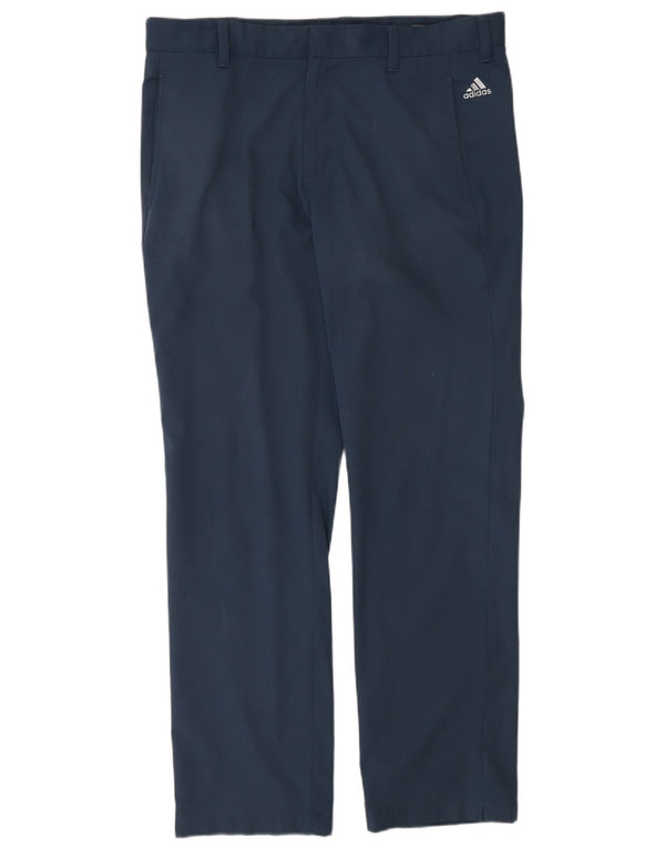 Adidas Mens Regular Fit Chino Trousers W34 L32 Navy Blue Polyester Sports