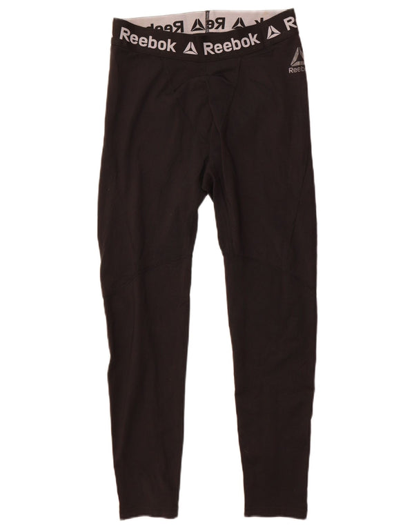 Reebok Mens Graphic Leggings Medium  Black Polyester