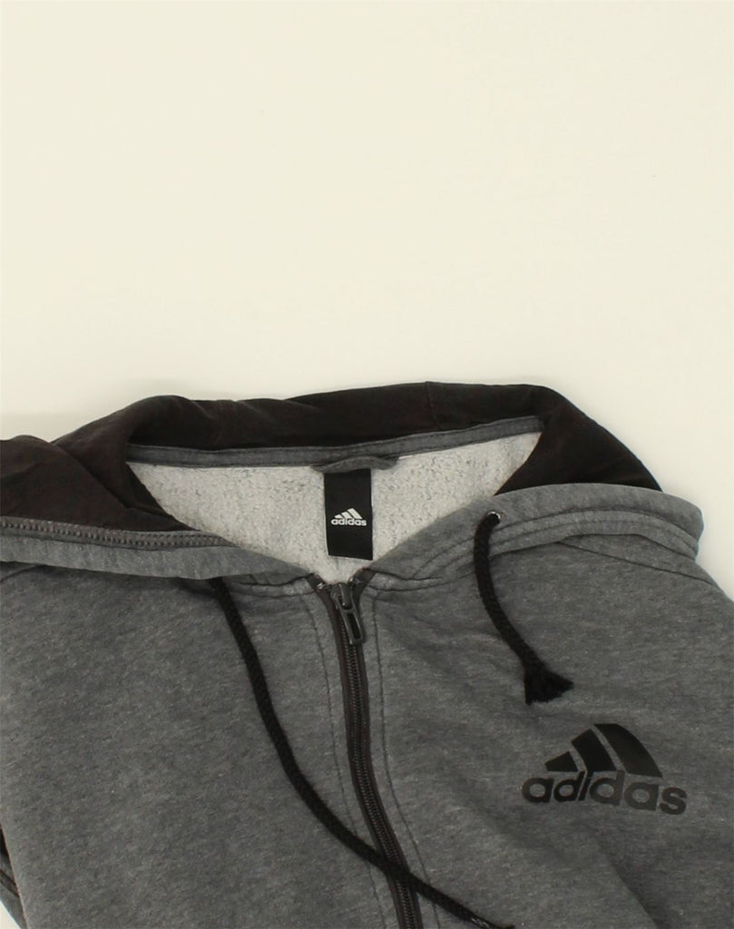 ADIDAS Mens Zip Hoodie Sweater Small Grey Cotton | Vintage Adidas | Thrift | Second-Hand Adidas | Used Clothing | Messina Hembry 