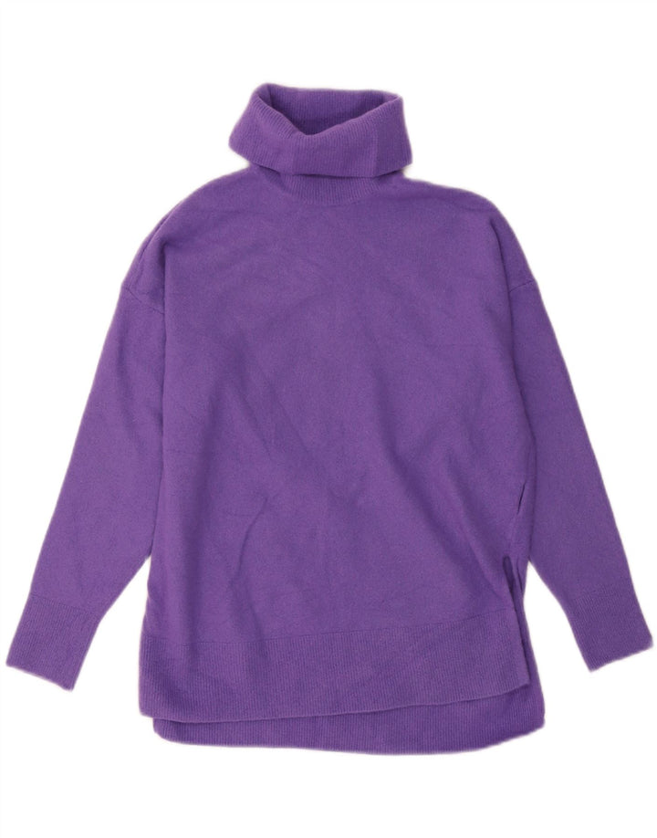 Benetton Womens Roll Neck Jumper Sweater UK 12 Medium Purple