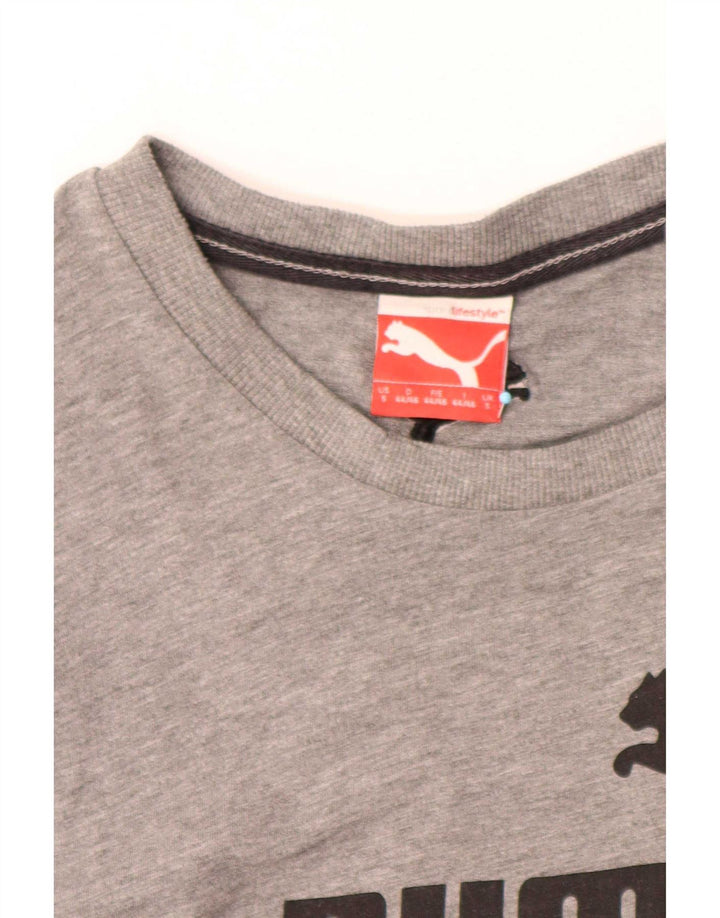 Puma Mens Graphic T-Shirt Top Small Grey Flecked