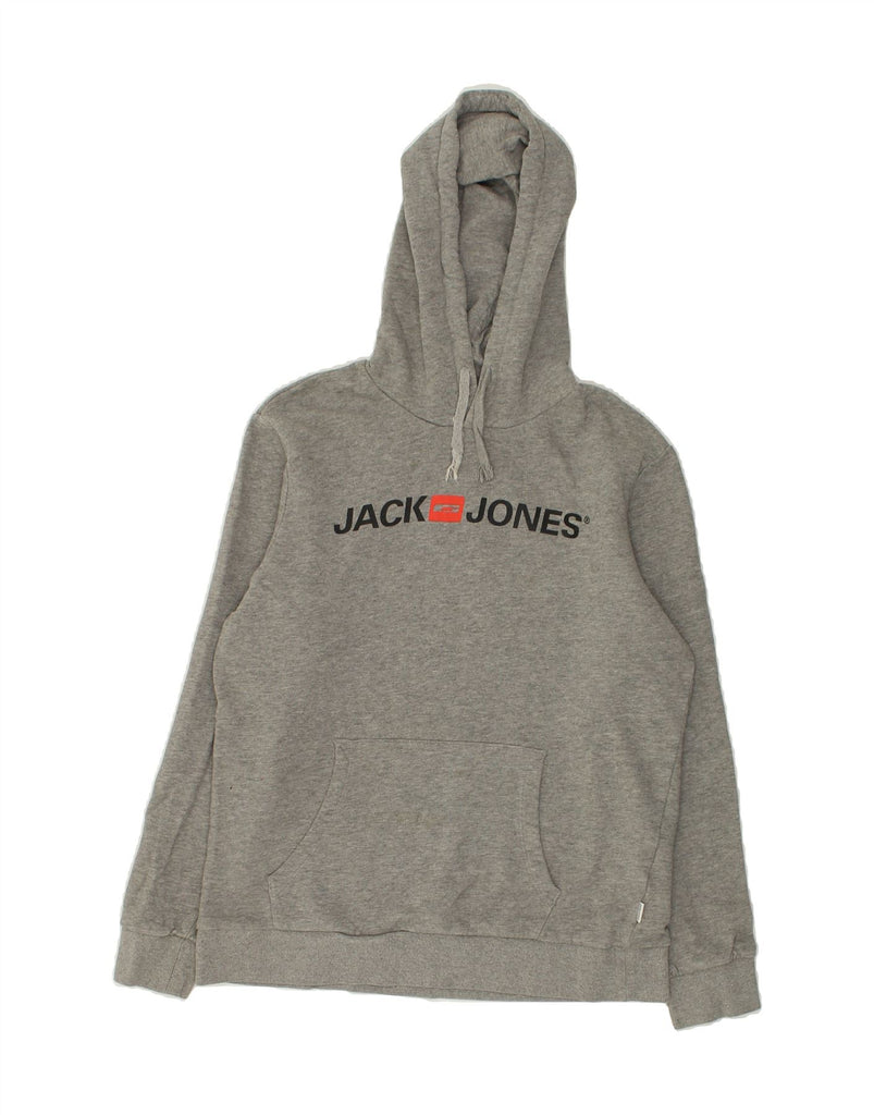 JACK & JONES Mens Graphic Hoodie Jumper Medium Grey Cotton | Vintage Jack & Jones | Thrift | Second-Hand Jack & Jones | Used Clothing | Messina Hembry 