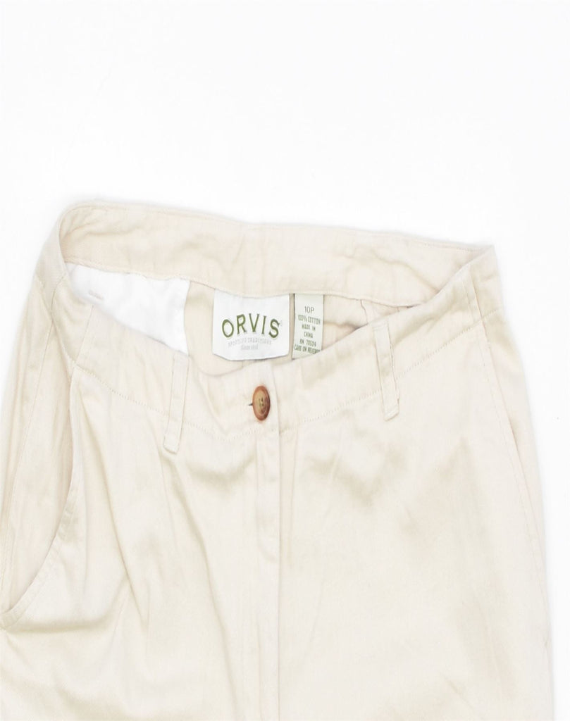 ORVIS Womens Cargo Cropped Trousers US 10 Large W32 L25 Off White Cotton | Vintage | Thrift | Second-Hand | Used Clothing | Messina Hembry 