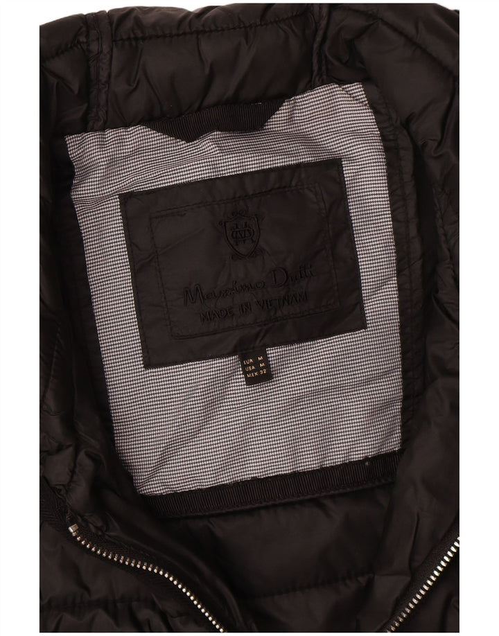 Massimo Dutti Womens Hooded Padded Jacket UK 14 Medium Black