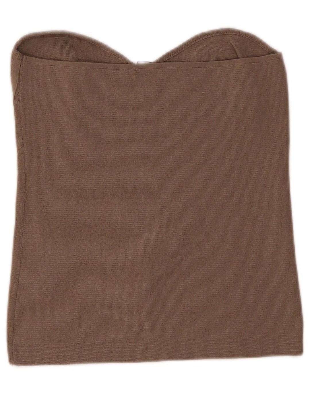 Zara Womens Crop Strapless Top UK 14 Large Brown Nylon
