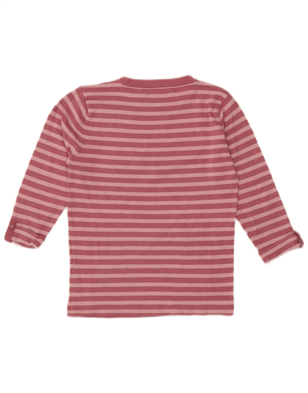 ZARA Girls Top 3/4 Sleeve 11-12 Years  Medium Pink Striped Cotton