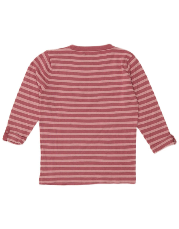 ZARA Girls Top 3/4 Sleeve 11-12 Years  Medium Pink Striped Cotton