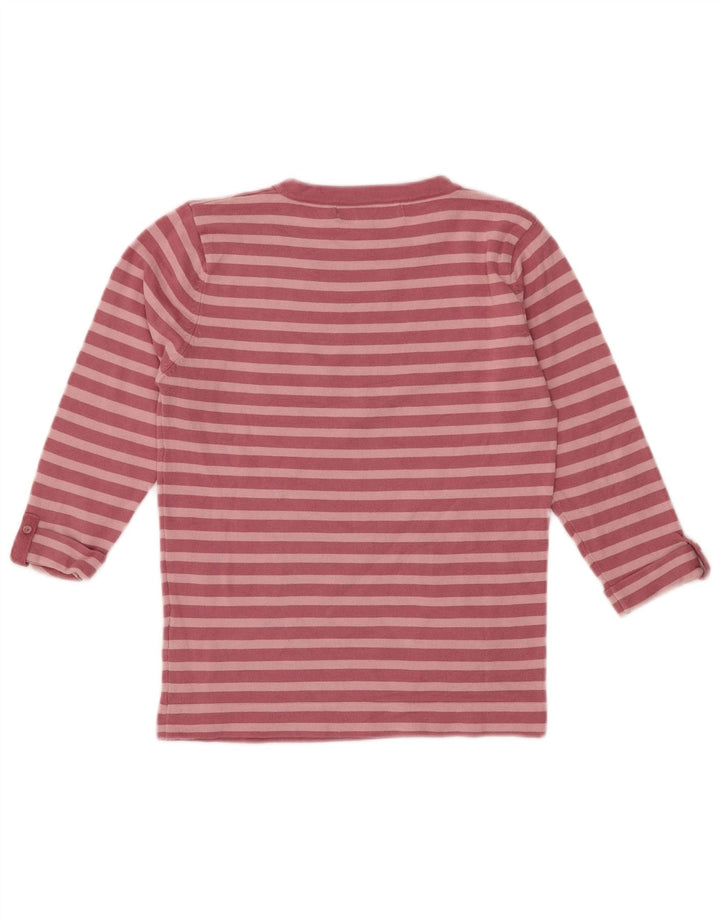 ZARA Girls Top 3/4 Sleeve 11-12 Years  Medium Pink Striped Cotton