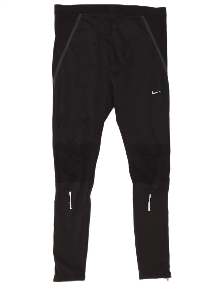 Nike Womens Dri Fit Leggings UK 16 Large Black Polyester