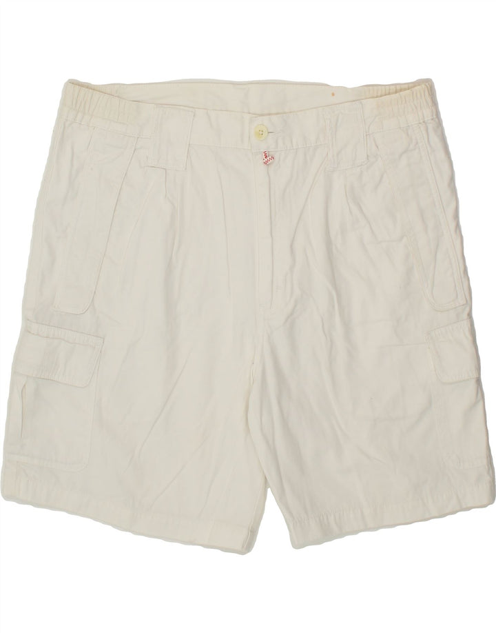 SLAM Mens Cargo Shorts IT 54 2XL W40 White Cotton Vintage Slam and Second-Hand Slam from Messina Hembry 