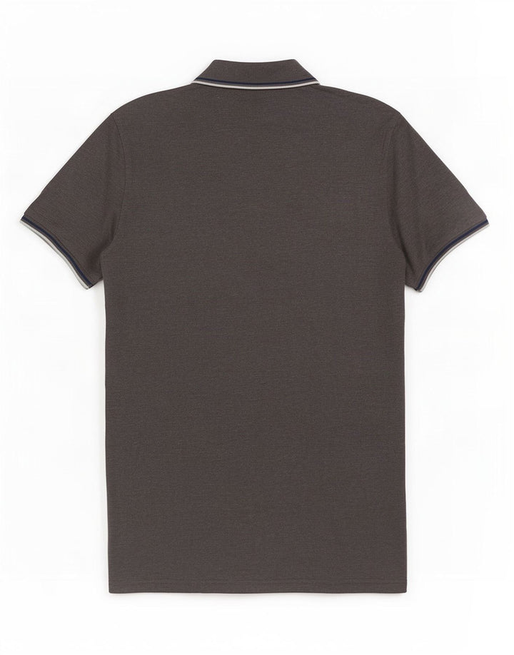 Champion Mens Polo Shirt Large Grey Striped Cotton