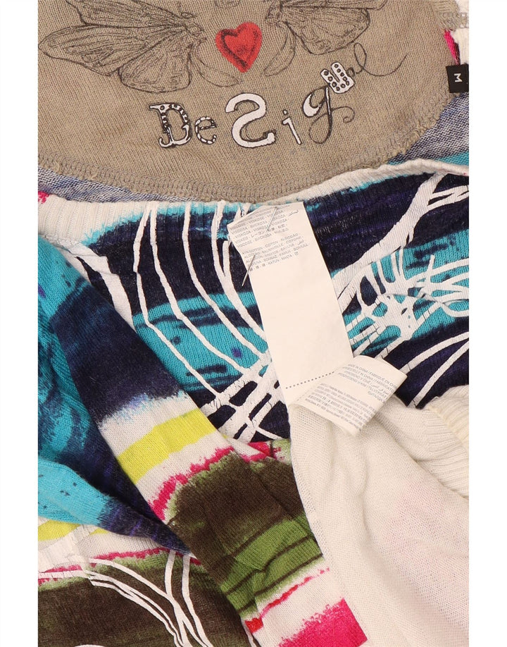 Desigual Womens Boat Neck Jumper Sweater UK 12 Medium Multicoloured