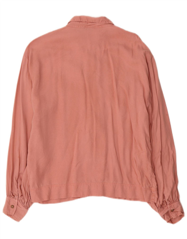 Topshop Womens Oversized Shirt UK 10 Small Pink Lyocell