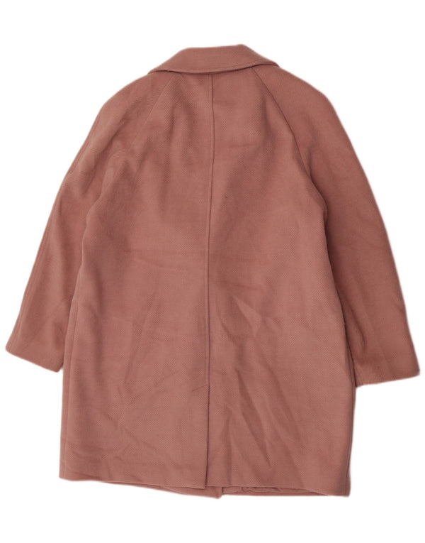 Marks & Spencer Womens Double Breasted Coat UK 18 XL Pink Polyester