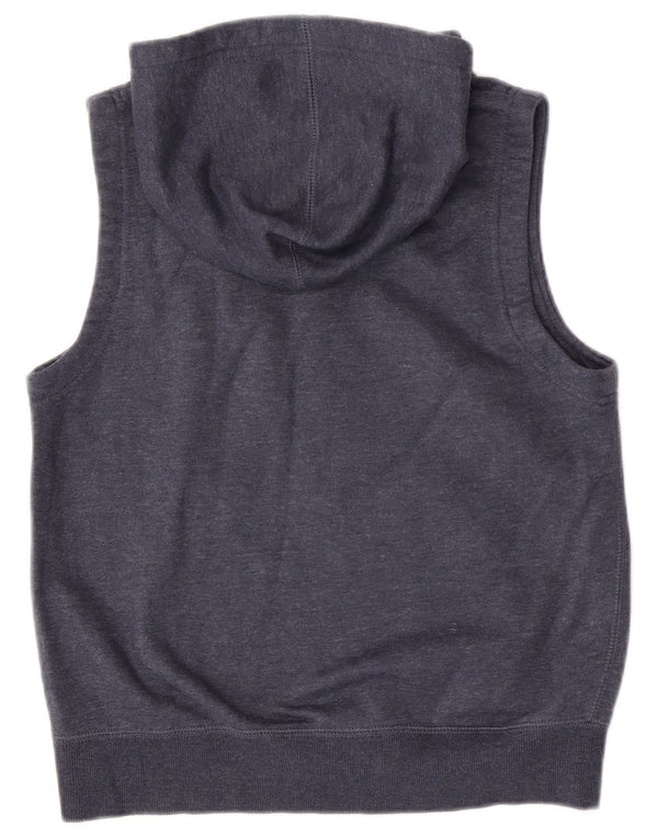 Converse Boys Sleeveless Zip Hoodie Sweater 10-11 Years Navy Blue Flecked