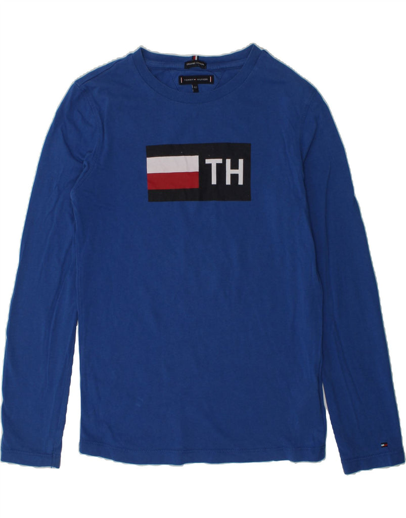 TOMMY HILFIGER Boys Graphic Top Long Sleeve 11-12 Years Blue Cotton | Vintage Tommy Hilfiger | Thrift | Second-Hand Tommy Hilfiger | Used Clothing | Messina Hembry 