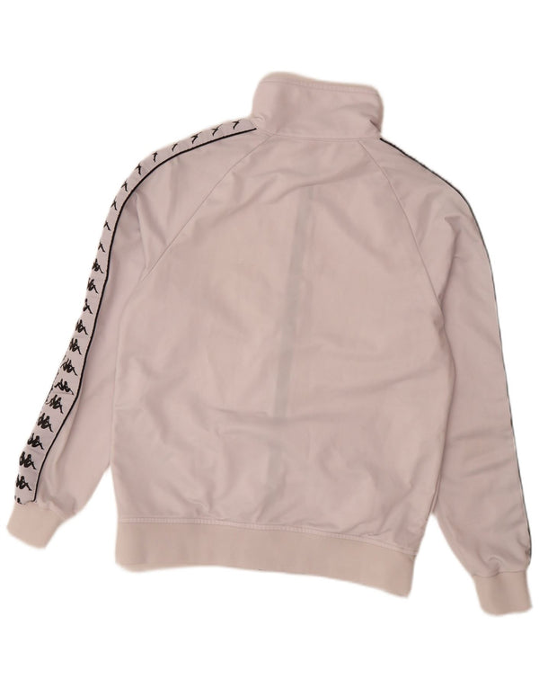 Kappa Womens Graphic Tracksuit Top Jacket UK 18 XL White Polyester