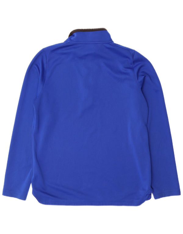 Reebok Mens Graphic Zip Neck Pullover Tracksuit Top Large Blue Polyester