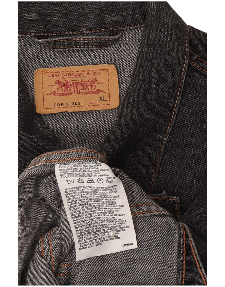 Levi's Girls Denim Jacket 15-16 Years XL Grey Cotton