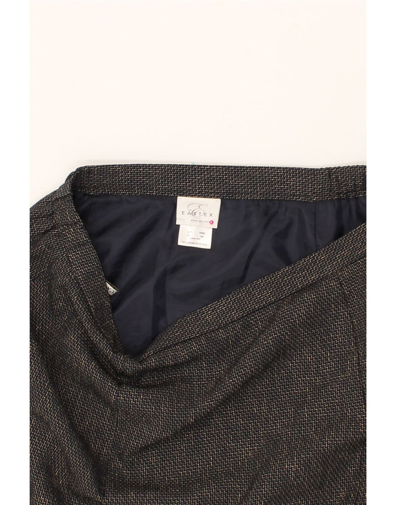 VINTAGE Womens Trumpet Skirt UK 16 Large W32 Grey Check Polyester Vintage Vintage and Second-Hand Vintage from Messina Hembry 