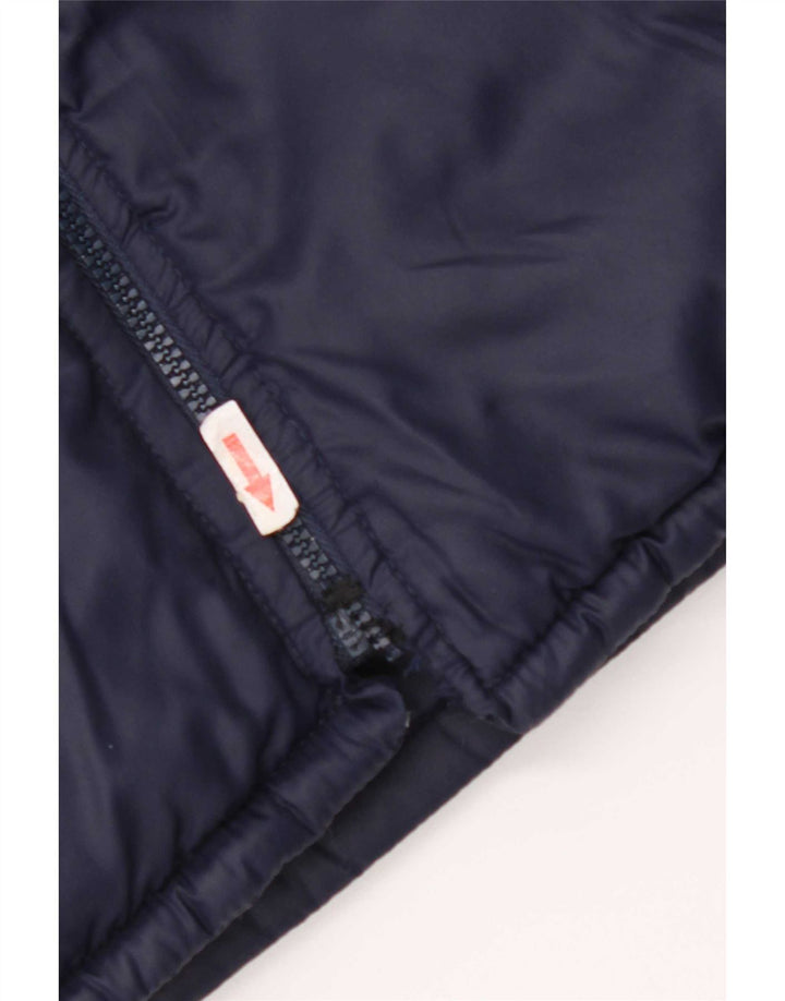 Vintage Mens Reversible Padded Jacket UK 38 Medium Navy Blue Colourblock