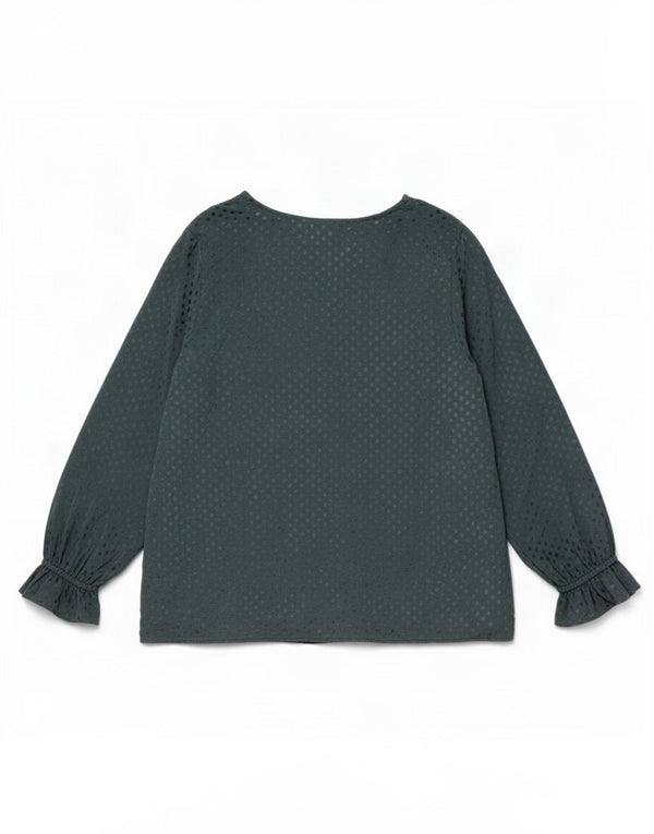 Crew Clothing Womens Long Sleeve Blouse Top UK 12 Medium Green Polka Dot