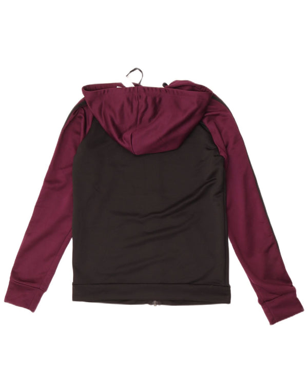 Adidas Womens Zip Hoodie Sweater UK 12/14 Medium Black Colourblock