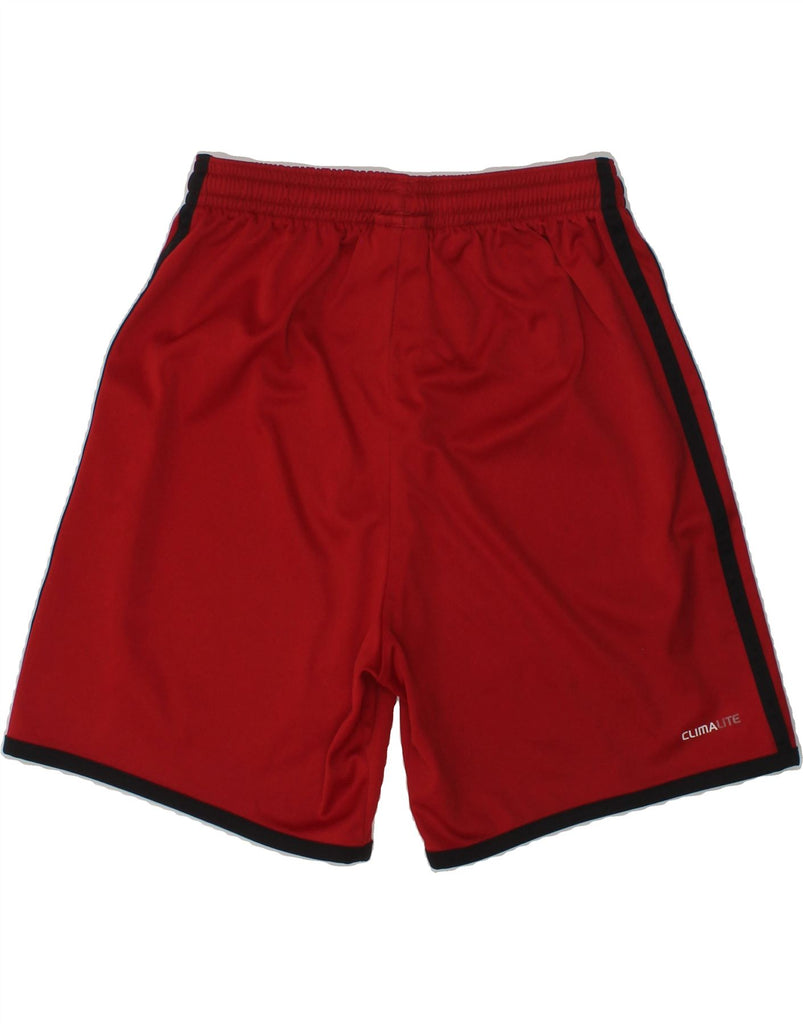 ADIDAS Boys Climalite Graphic Sport Shorts 9-10 Years 2XS Red Polyester | Vintage Adidas | Thrift | Second-Hand Adidas | Used Clothing | Messina Hembry 