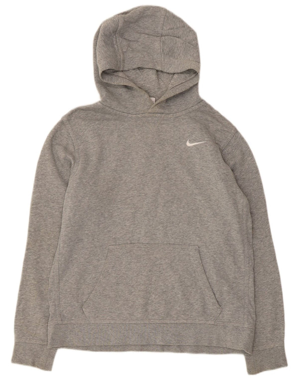 Nike Boys Hoodie Jumper 13-14 Years XL Grey Flecked Cotton