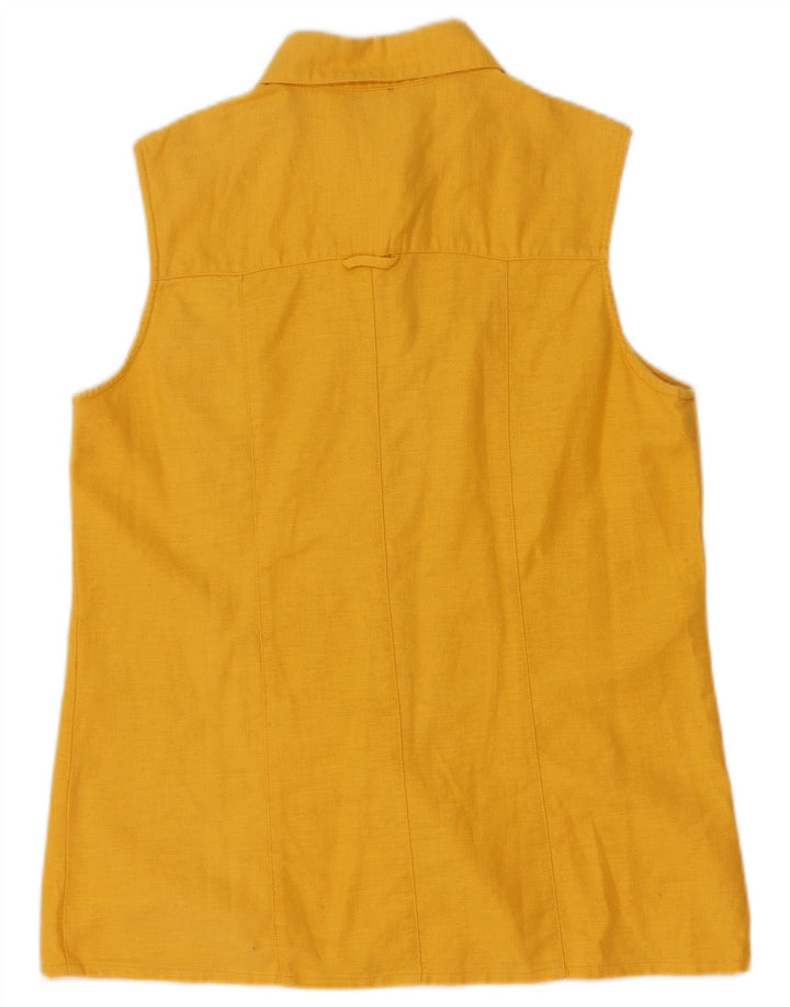 Ragazza Womens Sleeveless Shirt Blouse UK 12 Medium Yellow