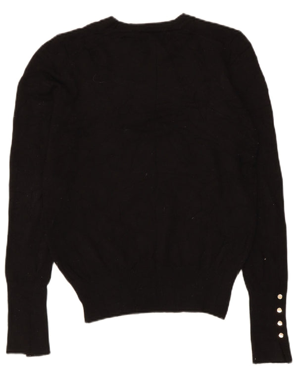 Zara Womens Crew Neck Jumper Sweater UK 10 Small Black