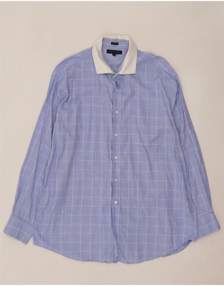Tommy Hilfiger Mens Regular Fit Shirt Size 17 XL Blue Check