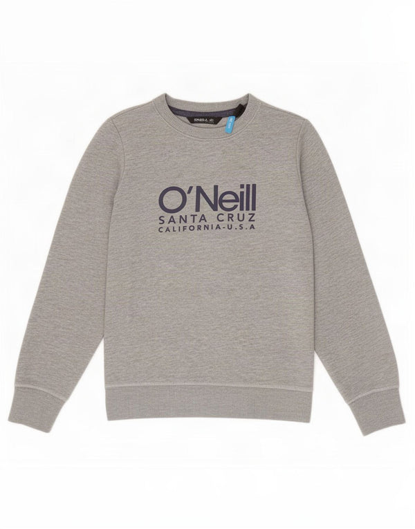 O'Neill Boys Graphic Sweatshirt Jumper 9-10 Years Grey Flecked