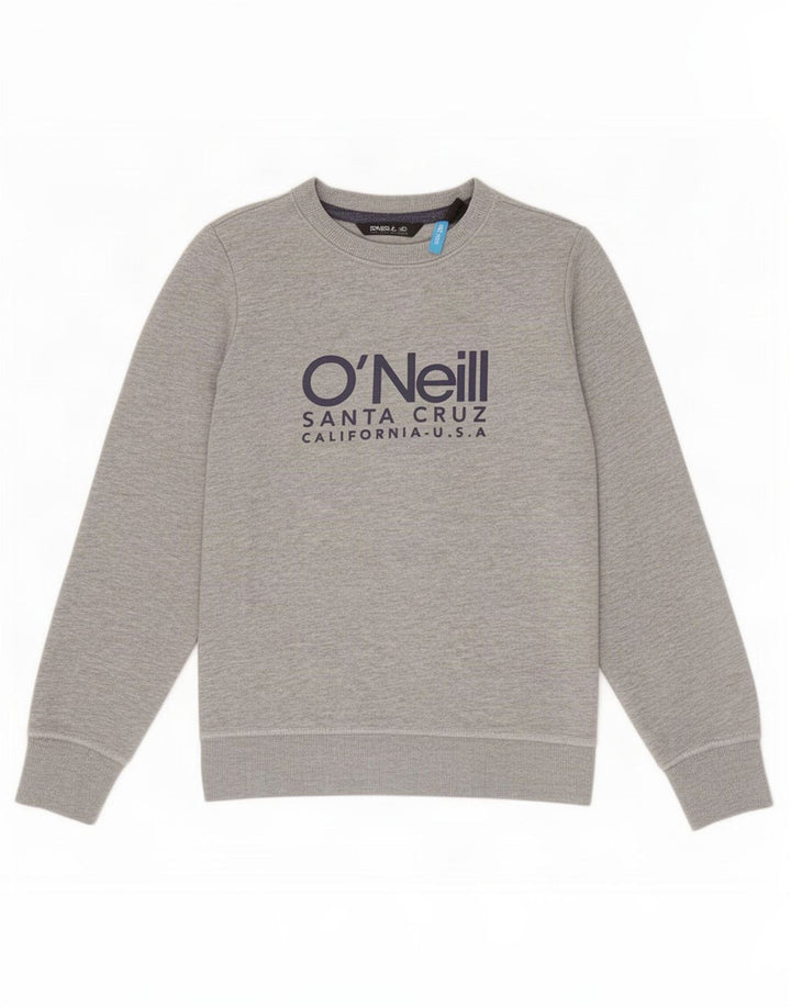 O'Neill Boys Graphic Sweatshirt Jumper 9-10 Years Grey Flecked