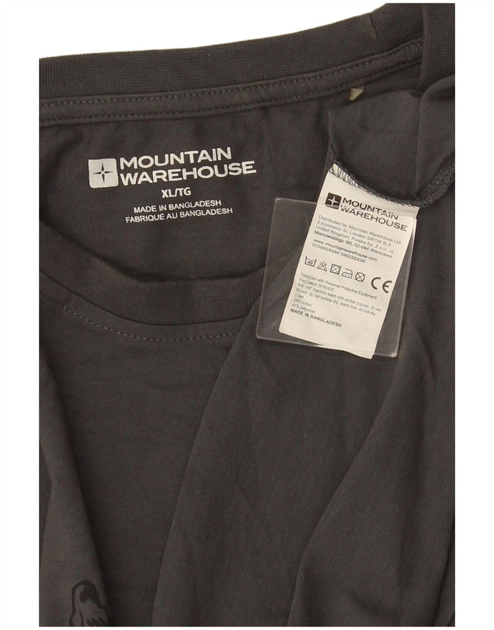 Mountain Warehouse Mens Graphic T-Shirt Top XL Grey Cotton