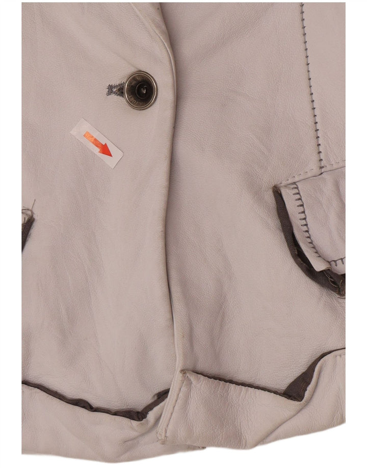 Victory Womens 1 Button Blazer Jacket IT 44 Medium Off White Classic