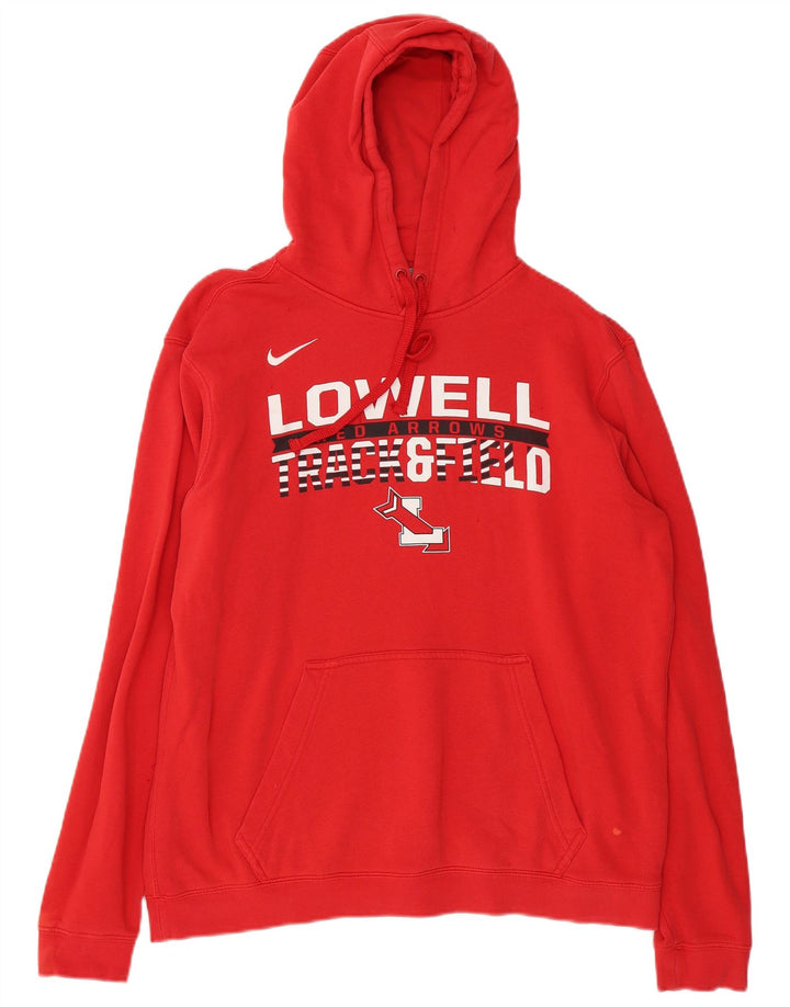 NIKE Mens Lowell Graphic Hoodie Jumper Medium Red Cotton